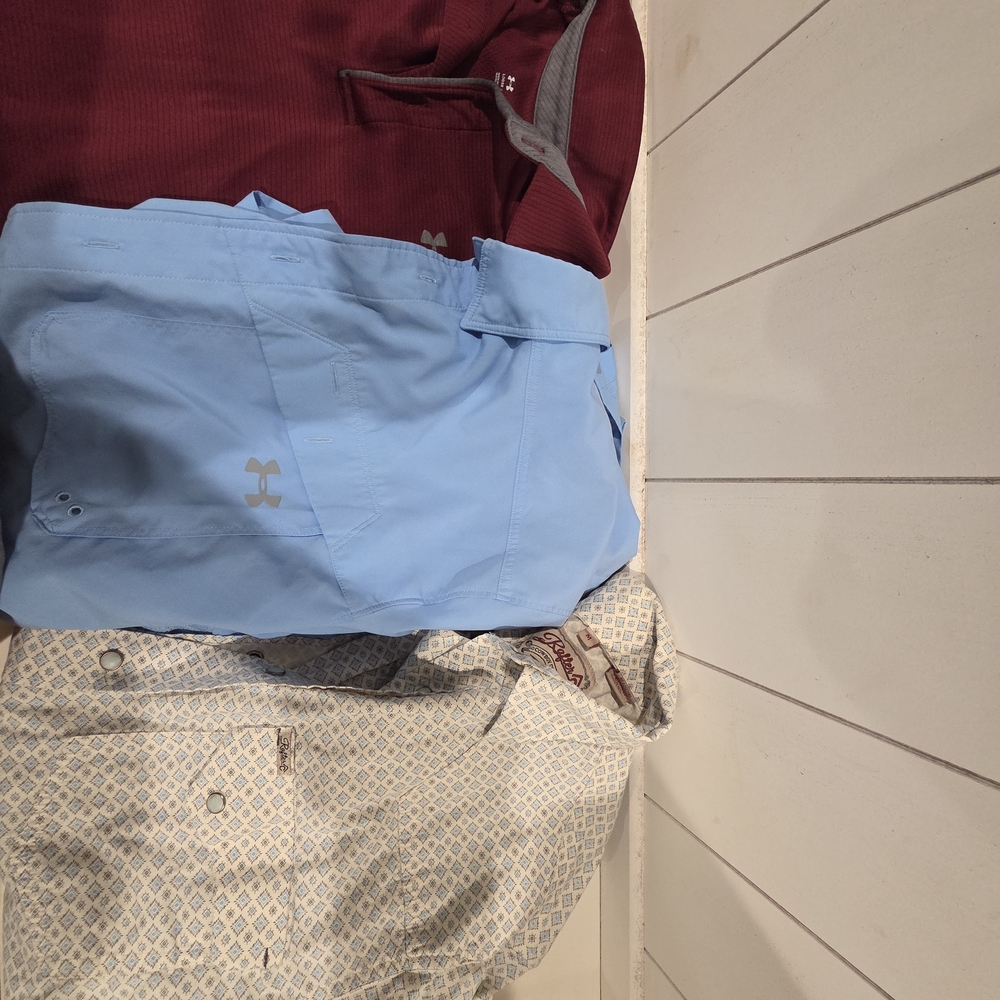 Under Armour Light Blue Polo with Burgundy and Cream Tops Bundle